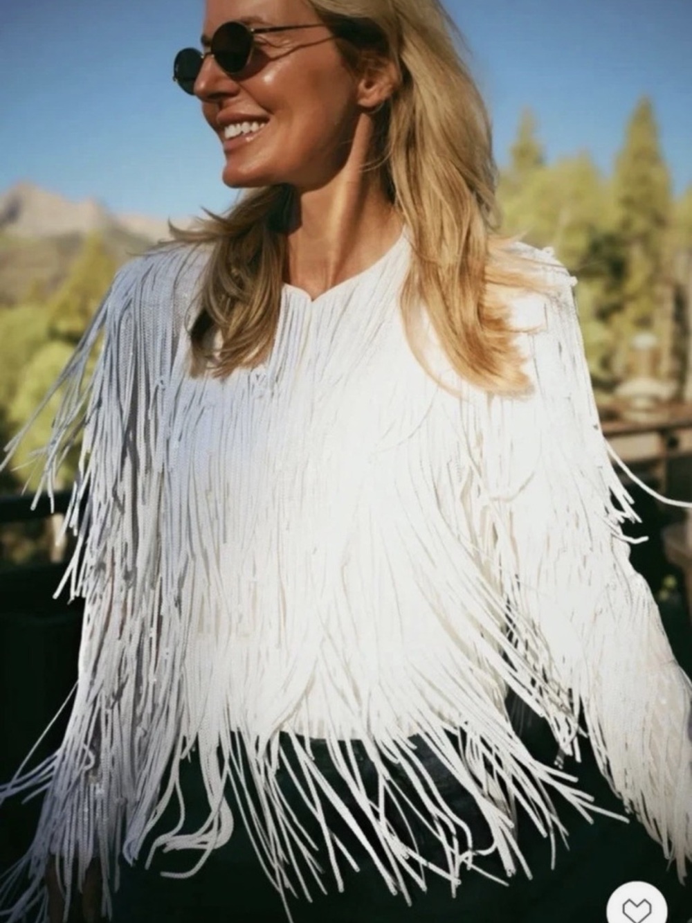 ZARA SEQUIN FRINGE JACKET - Picture 8 of 16